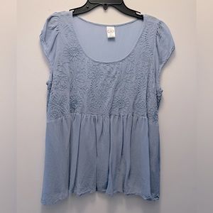 Embroidered blue blouse size large